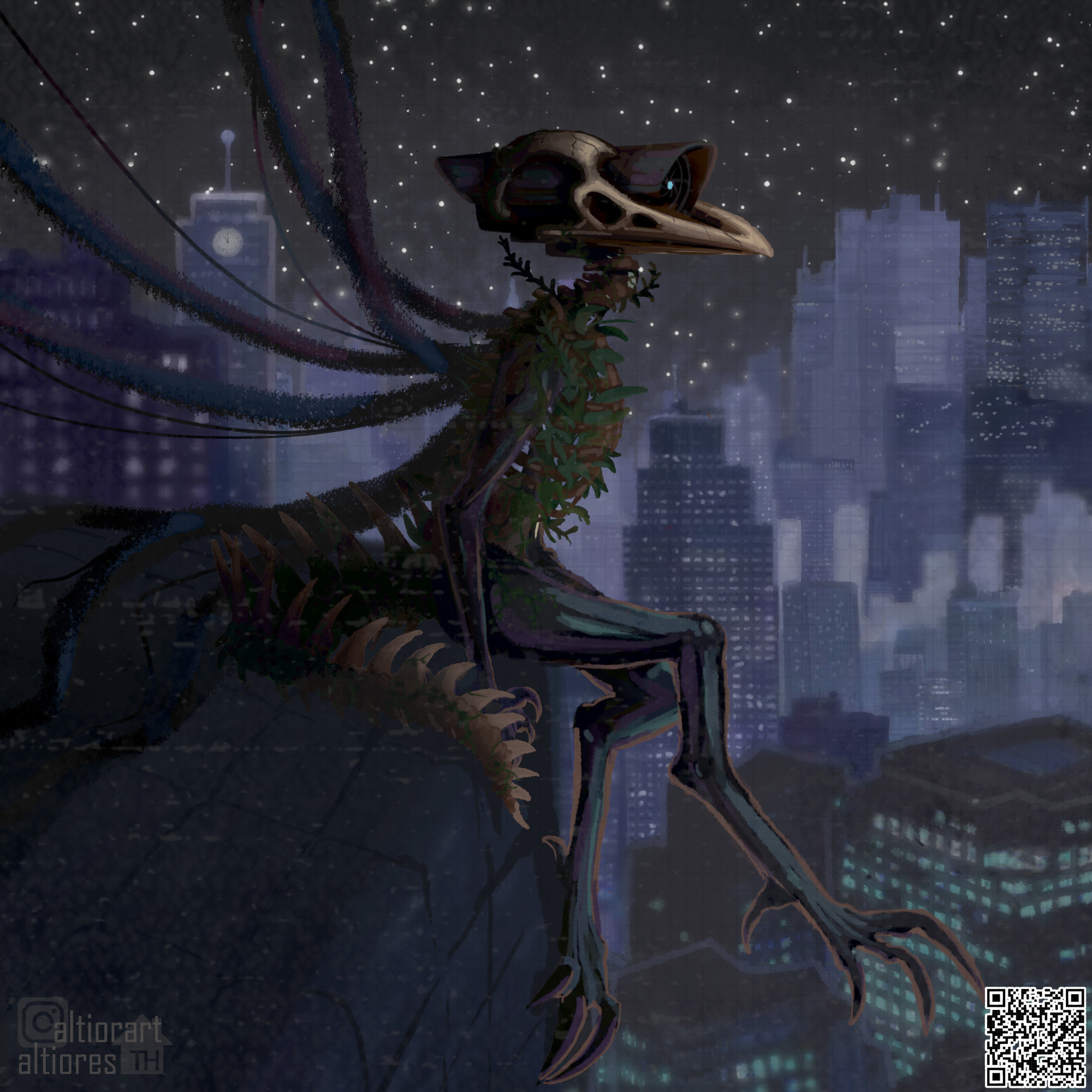 Rendered fullbody artwork of a creature adoptable character with background, favourite